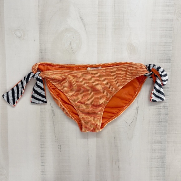 CECILIA PRADO x Anthropologie striped swim bottoms orange large travel bikini - Picture 1 of 6